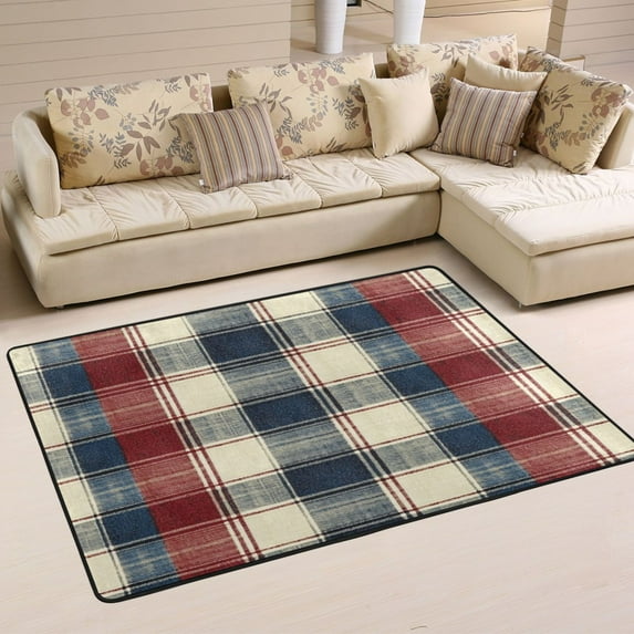 Multi Color Lines Soft Polyester Area Rug 72''x48'', Non Slip, Memory Foam, Water Absorbent