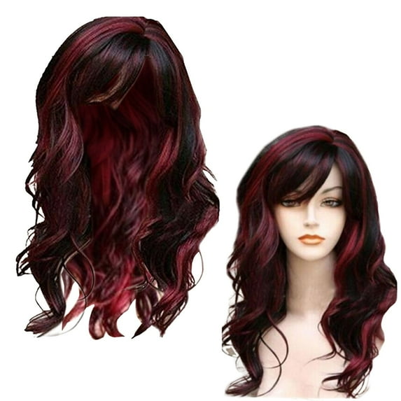 Multi-Color Long Curly Hair Chemical Fiber Headgear Red - Women'S Heat Hair Blonde Long Curly Full Wig,Women'S Heat Hair Blonde Long Curly Full Wig, Back to School, Wedding Guest D Makeup Organizers