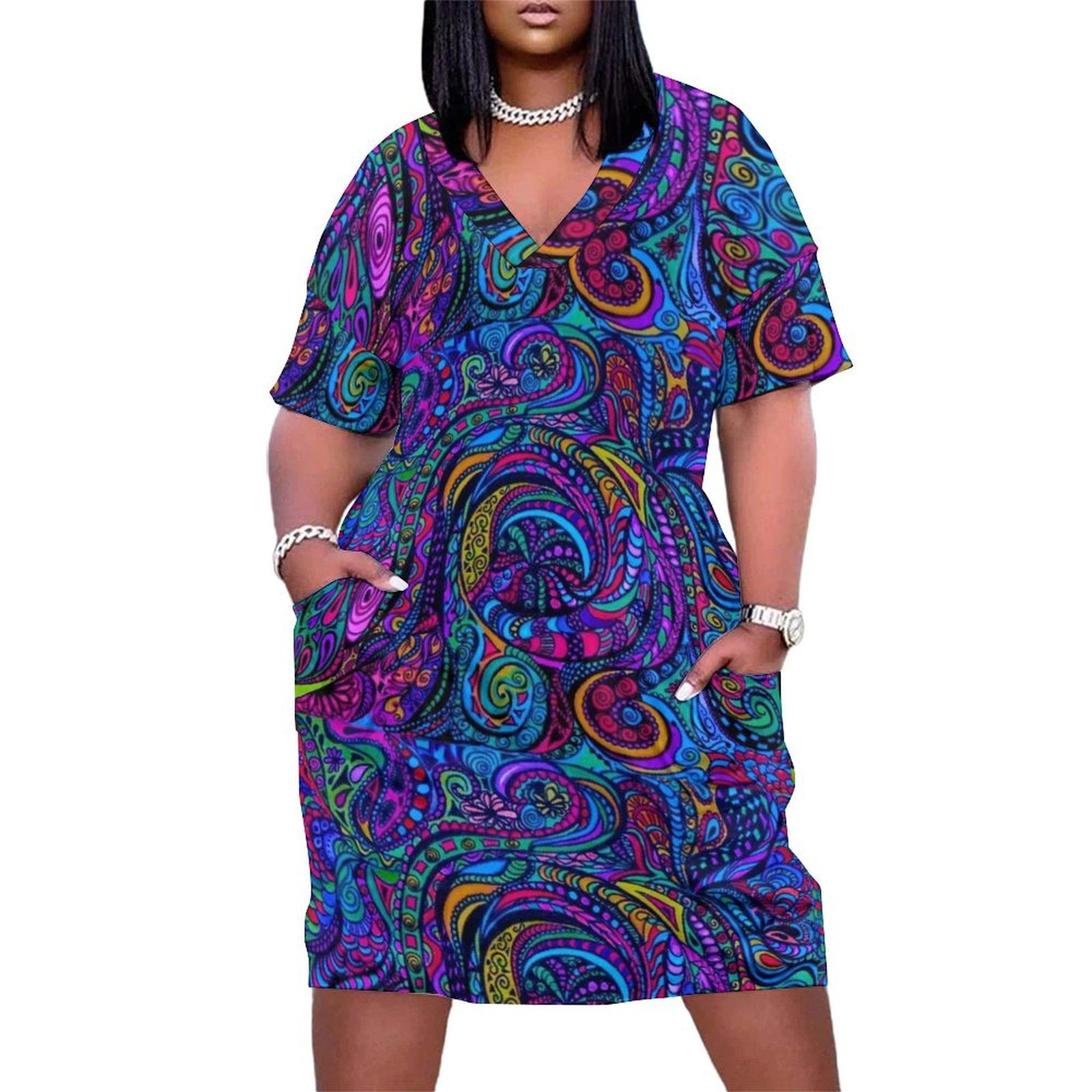 Multi Color Maze Loose Pocket Dress evening dresses luxury 2025 Dance ...