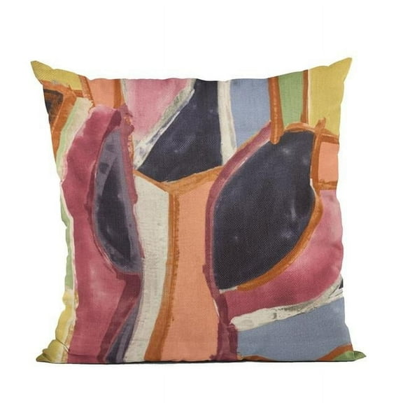 Multi Color Modern Art Graphic Print Luxury Throw Pillow - 20 x 26 in. Standard Size