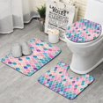 thumbnail image 1 of Multi Color Moroccan Checkered Pattern Bathroom Rugs Sets 3 Piece,Toilet Cover Set,Absorbent Non Slip Bathroom Mats Sets with U-Shaped Contour Rug Toilet Rug Set, 1 of 5