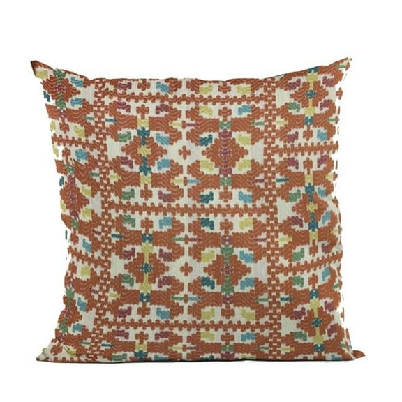 Multi Color Morocco Damask Luxury Throw Pillow - 20 x 30 in. Queen Size
