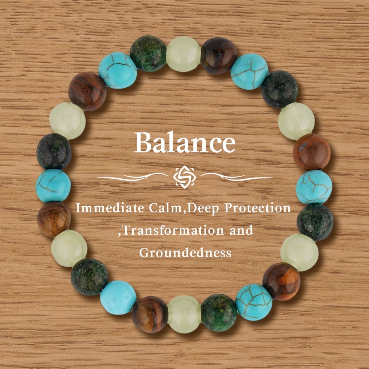 Multi-Color Natural Stone Beaded Bracelet for Women and Men, Turquoise Tiger Eye Jade Healing Energy Meditation Jewelry Gift