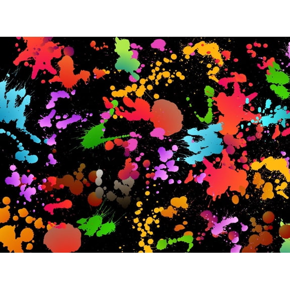 Multi Color Paint Splash with Black Background Pattern Edible Chocolate Transfer Sheet, by Tnct. (1 Count)