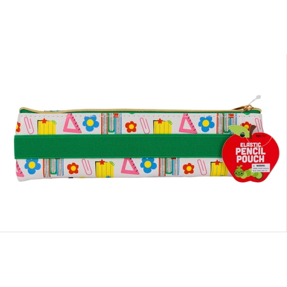 Multi Color Icon Pen Pouch with Elastic Band, Portable Stationery Organizer
