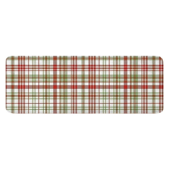 Multi Color Plaid Checkered Pattern Kitchen Rug Mat,Kitchen Runner Rugs Non Skid Washable,Decorative Kitchen Floor Mats for Kitchen,Sink,Laundry,17"x47.2"
