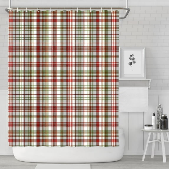 Multi Color Plaid Checkered Pattern Shower Curtain 72"x84" ,Bathroom Decorative Shower Curtains Set with 12 Hooks,Modern Waterproof Washable Shower Curtain