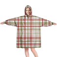 thumbnail image 1 of Multi Color Plaid Checkered Pattern Wearable Oversized Blanket,Wearable Blanket Hoodie for Adults,Cozy Hooded Blankets with Super Pockets,Super Warm Fuzzy Pullover for Women & Men, 1 of 6