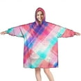 thumbnail image 1 of Multi Color Plaid Checkered Pattern Wearable Oversized Blanket,Wearable Blanket Hoodie for Adults,Cozy Hooded Blankets with Super Pockets,Super Warm Fuzzy Pullover for Women & Men, 1 of 6