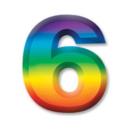 Beistle 11" Plastic 3D Number 6 Multicolor 8/Pack 55076-6