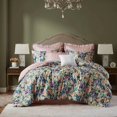 thumbnail image 1 of Multi-Color Queen Comforter Set 8-Piece, Cotton Floral Bedding with Reversible Design & Bed Skirt, 1 of 22