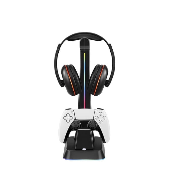 Multi-Color RGB Charging and Storage Display Stand for PS5 PS4 XBOX Switch Pro Controllers Black