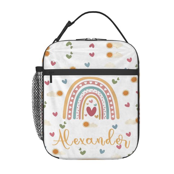 Multi-Color Rainbow Lunch Bag Portable Thermal Lunch Box for Men and Women