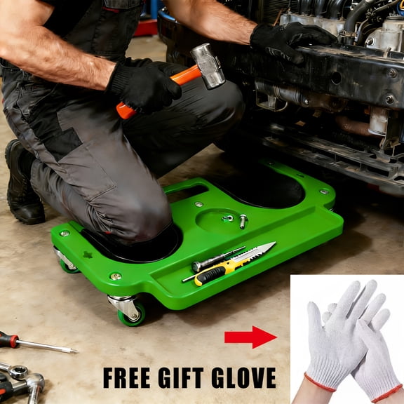 Multi-Color Rolling Knee Creeper - ABS High-Impact Frame with Built-In Tool Tray, Cushioned Pad for Car Repair, Flooring & Carpentry Work