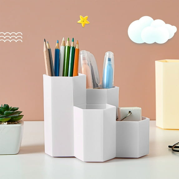 Multi-Color Rotating Storage Organizer Desk Caddy with Compartments for Office Supplies Cosmetics home Art Materials Pen Pencil Brush Holder Countertop Organization Solution