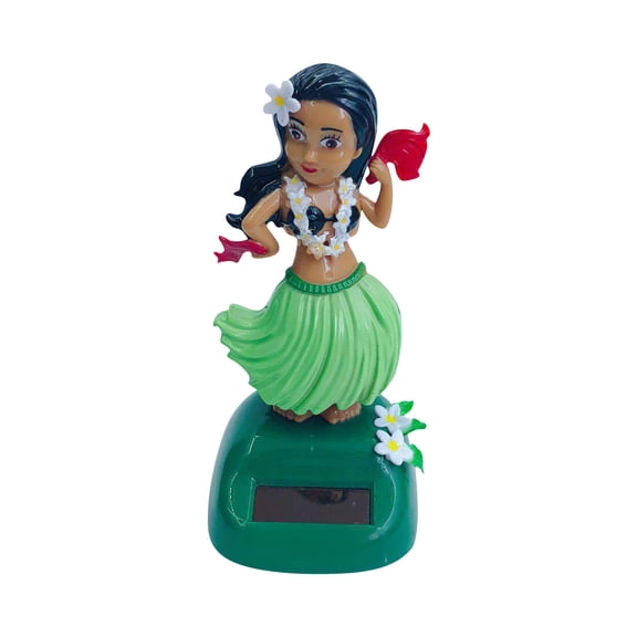 Multi-Color Solar Powered Hula Girl Dashboard Bobblehead Doll, Hawaiian Shaking Head Dancer Car Toy Ornament Decorations, 4.53 Inches Tall