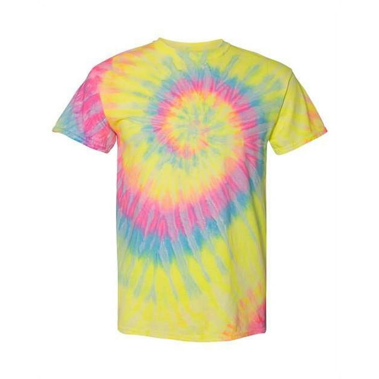 Tie Dyed Shop Spiral Tie Dye T Shirt - Pink and Green 