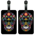 thumbnail image 1 of Multi Color Sugar Skull - Luggage ID Tags / Suitcase Identification Cards - Set of 2, 1 of 5