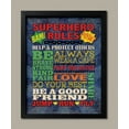 thumbnail image 1 of Multi-Color Superhero Rules Child Room Decor; 1 - 12" x 16" Black Frame, 1 of 2