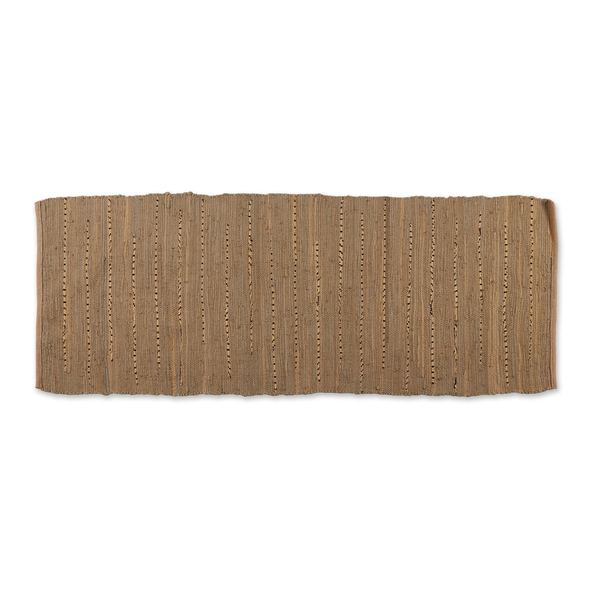 Taupe Handwoven Cotton Flat Woven Runner Rug 27" x 72"
