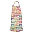 thumbnail image 1 of Multi Color Triangle Checkered Pattern Apron-Garden Aprons for Women with Pockets-Cotton Linen Waterproof Kitchen Cooking Gardening Aprons Adjustable for Kitchen,Cooking,BBQ and Salon 33x27 Inch, 1 of 7