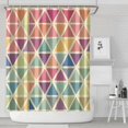 thumbnail image 1 of Multi Color Triangle Checkered Pattern Shower Curtain 84"x72" ,Bathroom Decorative Shower Curtains Set with 12 Hooks,Modern Waterproof Washable Shower Curtain, 1 of 6