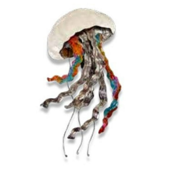 Multi Color White Elegance Jellyfish Metal Wall Decoration 17 x 11 x 5 Inches