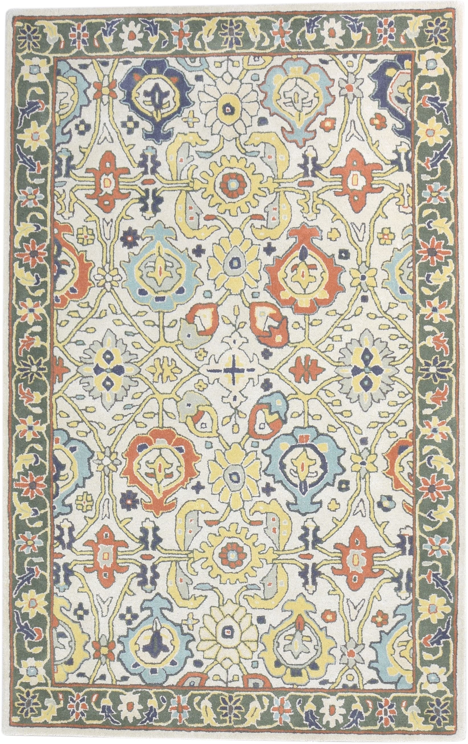 Multicolour Wool Rug Multi Color Wool Rug 5X8 Persian Hand Tufted Oushak Oriental Room Size ...