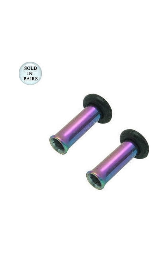 Multi-Colored Anodized Titanium Tunnel Eyelet Plug - 8 Gauge