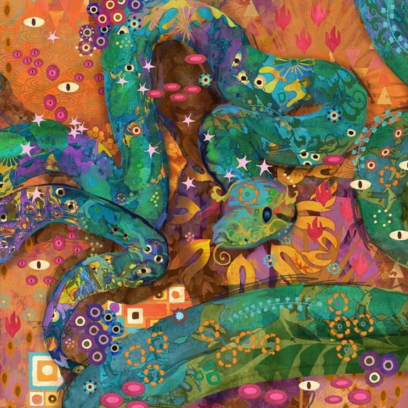 "Multi Colored Boa" Painting Print on Wrapped Canvas