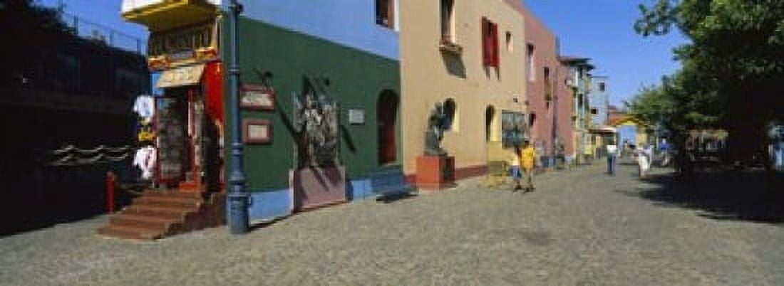 Multi-Colored Buildings In A City La Boca Buenos Aires Argentina Canvas Art - Panoramic Images (18 x 7)
