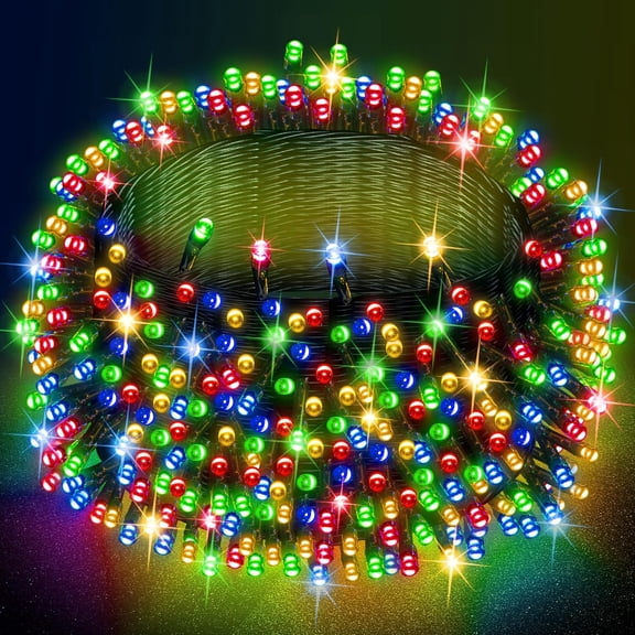 Multi-Colored Christmas String Lights, 164ft 2000 LED Waterproof Green Wire Fairy Lights with 8 Modes, Outdoor Lights for Xmas Tree Holiday Wedding Party Christmas Decorations