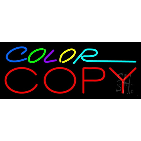 Multi Colored Color Copy LED Neon Sign 10 x 24 - inches, Clear Edge Cut Acrylic Backing, with Dimmer - Bright and Premium built indoor LED Neon Sign for Computer & Electronics store decor.