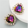 thumbnail image 1 of Multi Colored Crystal Heart Stud Earrings, 1 of 1