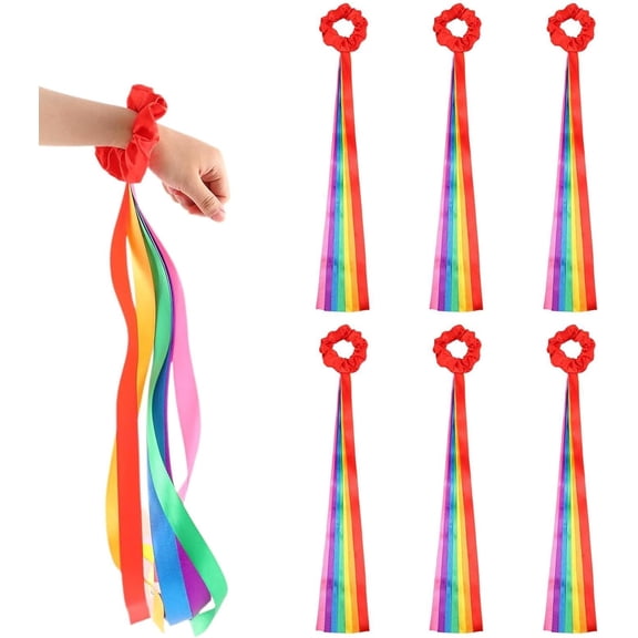 Multi-Colored Dance Ribbons, 6 Pieces Rainbow Streamers, 19.69 Inch For Children, School Art Show, Gymnastics, Parties, Gatherings(RL)
