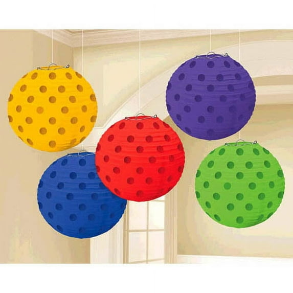 Various Multi-Colored Paper Lanterns, Round, 5-Pack, Wedding