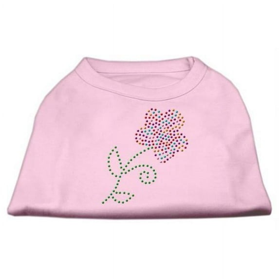 Multi-Colored Flower Rhinestone Shirt Light Pink XXL - 18