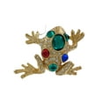 thumbnail image 1 of Multi Colored Jeweled Rhinestone Frong Pin Brooch Gold Tone, 1 of 4