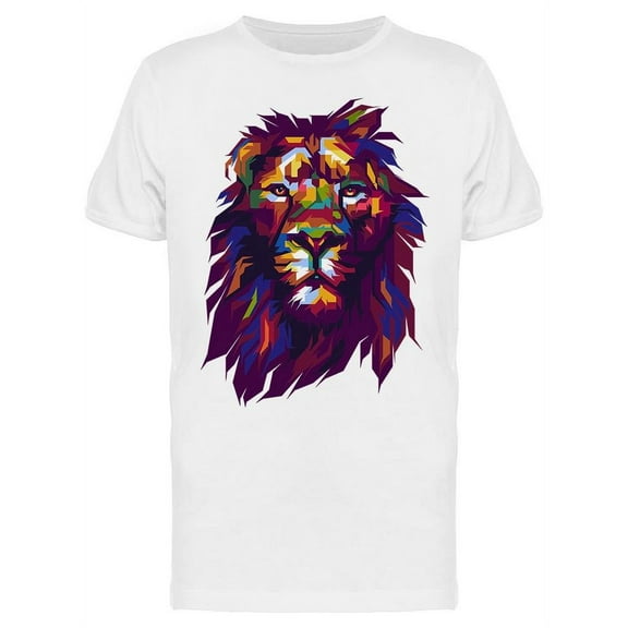 Multi Colored Lion Head T-Shirt Men -Image by Shutterstock, Male x-Large