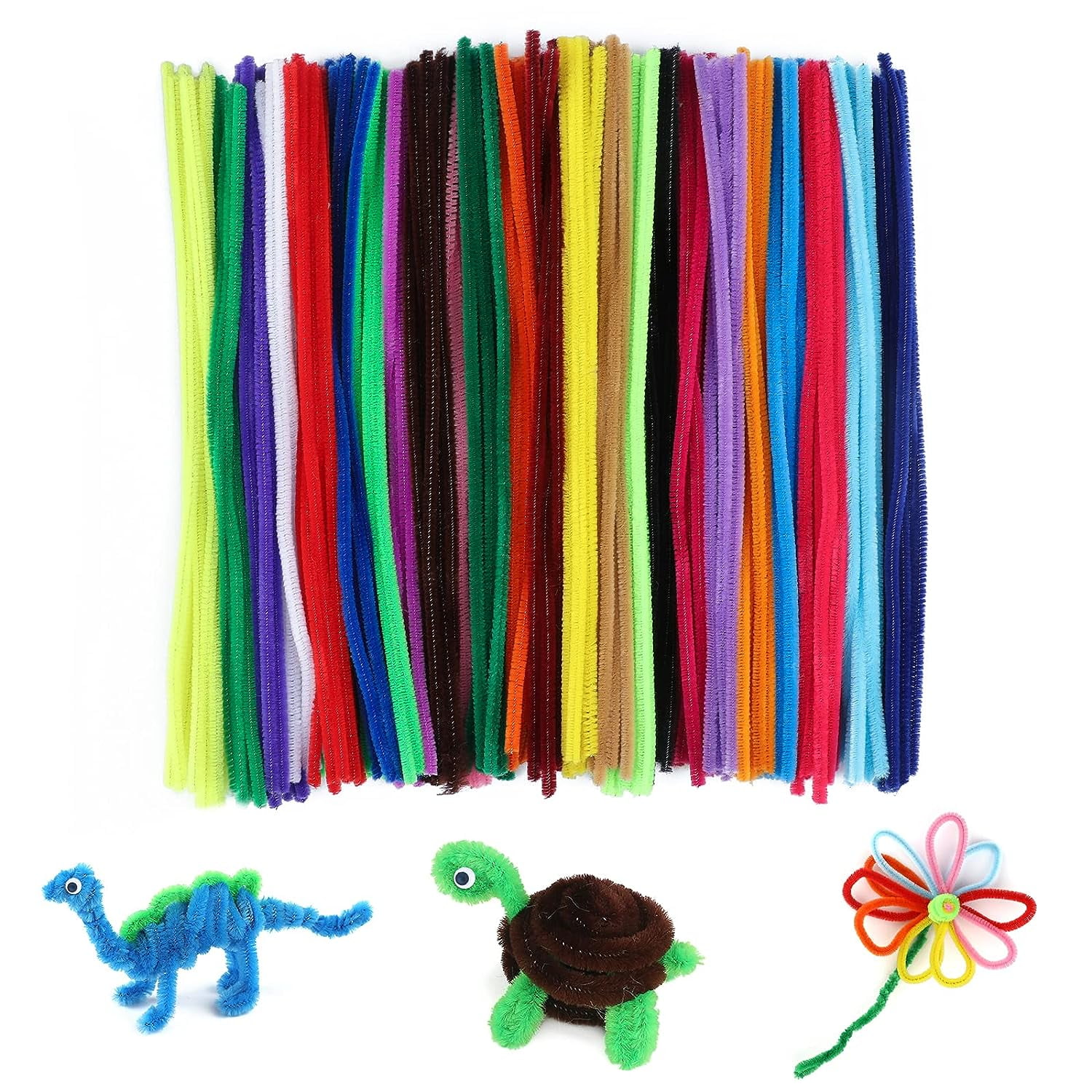 MultiColored Pipe Cleaners Bendy, 200 PCS Chenille Stem for Arts and