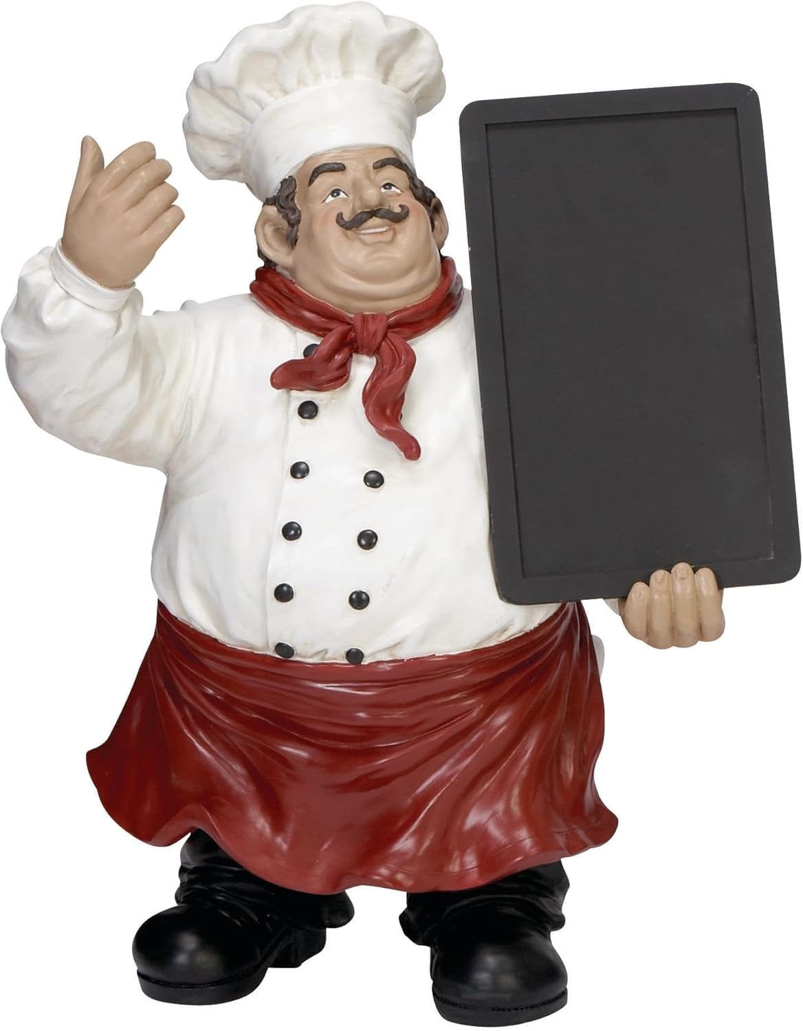 19" Multi Colored Polystone Chef Sculpture with Chalkboard