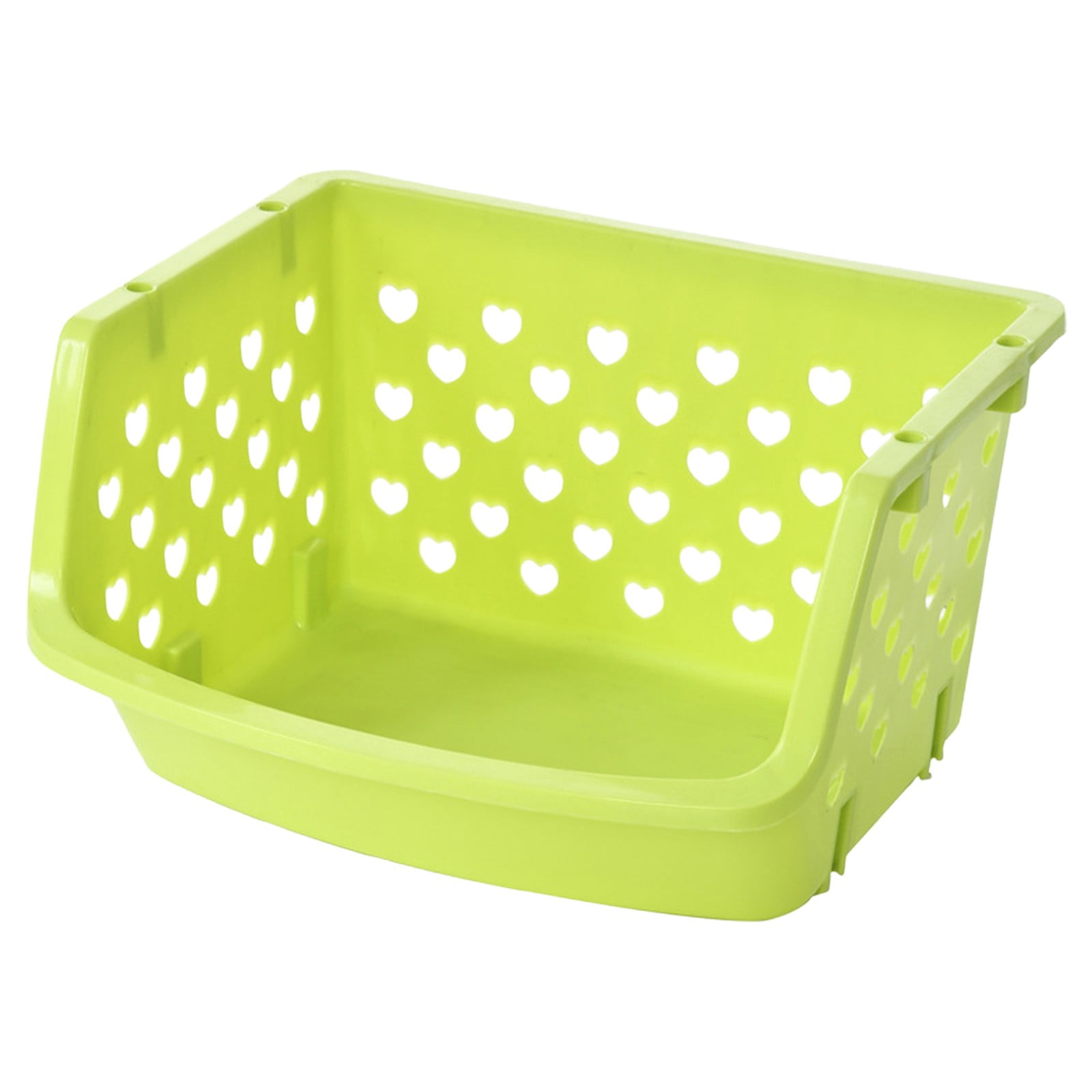 Multi Colored Stackable Storage Bins,1Pcs Stackable Storage Basket Organizer for Food Snacks Toys Toiletries Plastic Storage Bins Green