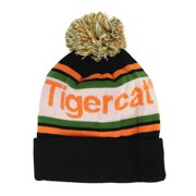 Multi-Colored Tigercat Knit Beanie with Pom-Pom Black, White, Orange & Green CV846