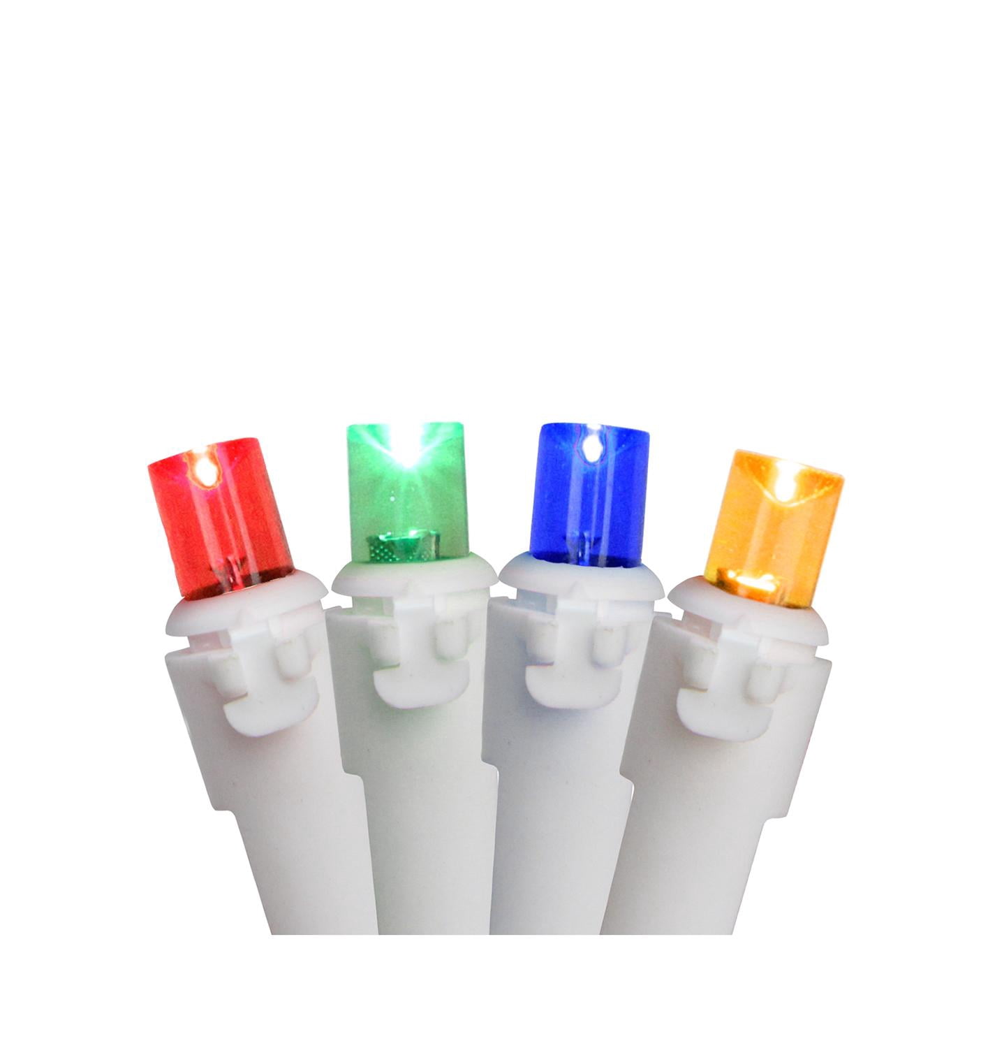 Multi Colored Wide Angle LED Lights - White Wire
