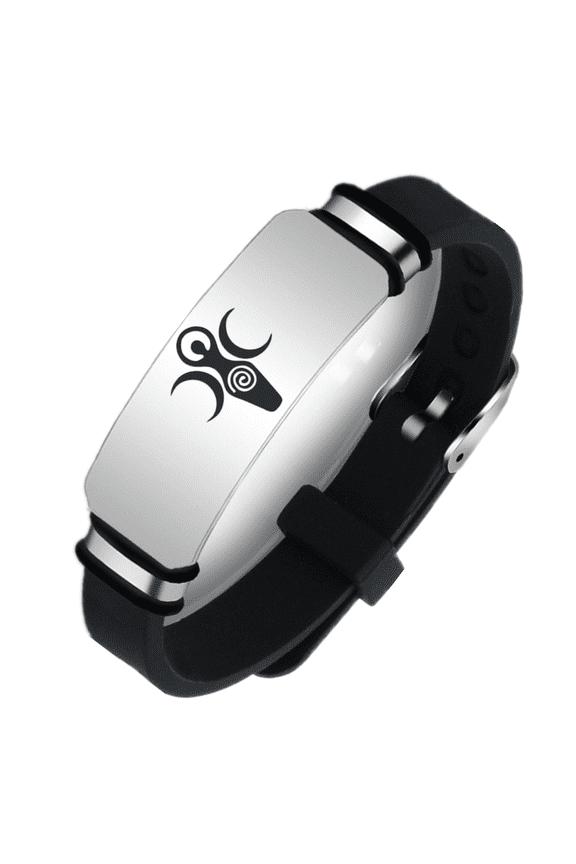 Multi Colors Wicca Lunar Mystic Witch Symbol Silicone Bracelet for Adults Teens Triple Moon Goddess Wristband Greek Amulet Jewelry, Adjustable, Black