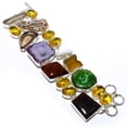 thumbnail image 1 of Multi Colour Full & Citrine 925 Silver Plated Ethnic Bracelet 7.99" B1561-28, Valentine's Day Gift, Birthday Gift, Beautiful Jewelry For Woman & Girls, 1 of 2