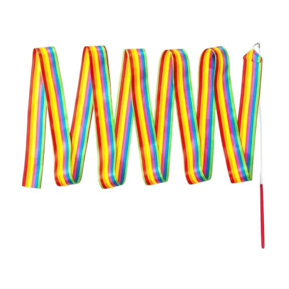 Multi Colour Rhythmic Gymnastics Ribbon with Twirling Dance Baton Rod for Kids Artistic Dancing, Gymnastic Training, Fun Activities,78.74 in