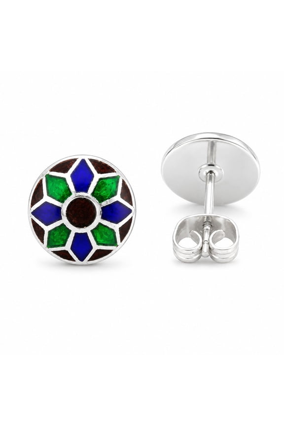 Multi Colour Stud Earring