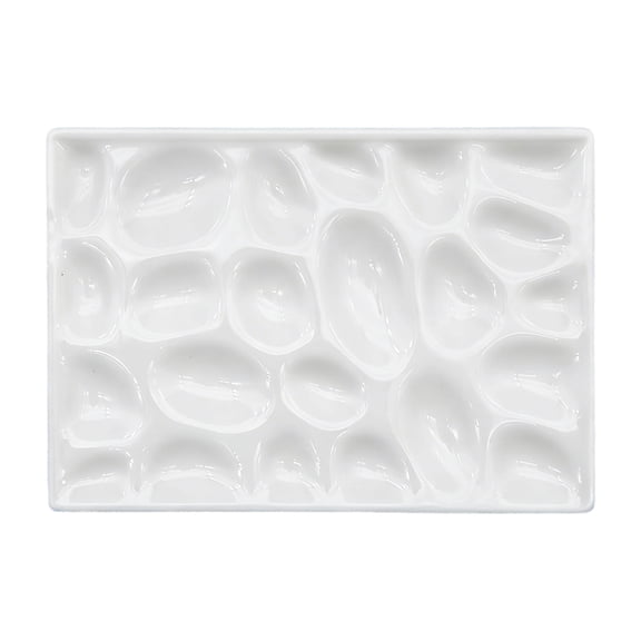 Multi Compartment Artist Palette Ceramic Mixing Board For Creative Projects Home School