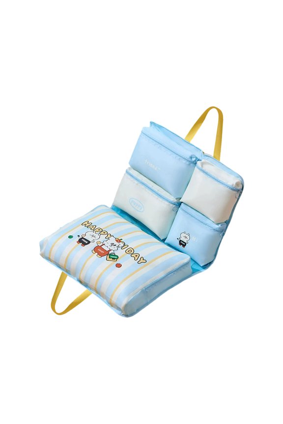 Multi Compartment Cartoon Printed Travel Storage Bag Tear Resistant Polyester Luggage For Trips Family Outings